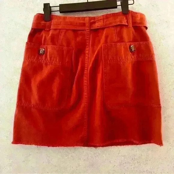 ANTHROPOLOGIE PILCRO AND LETTERPRESS BELTED RAW HEM BOHO MINI SKIRT. SIZE 2 - Picture 7 of 11